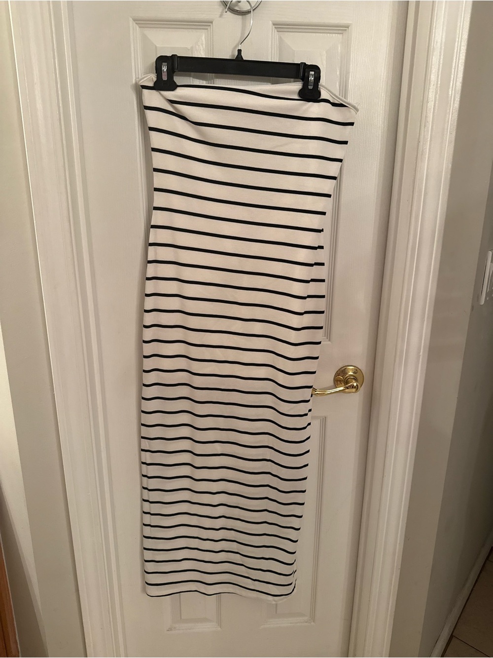 See You Monday Black and White strapless Midi